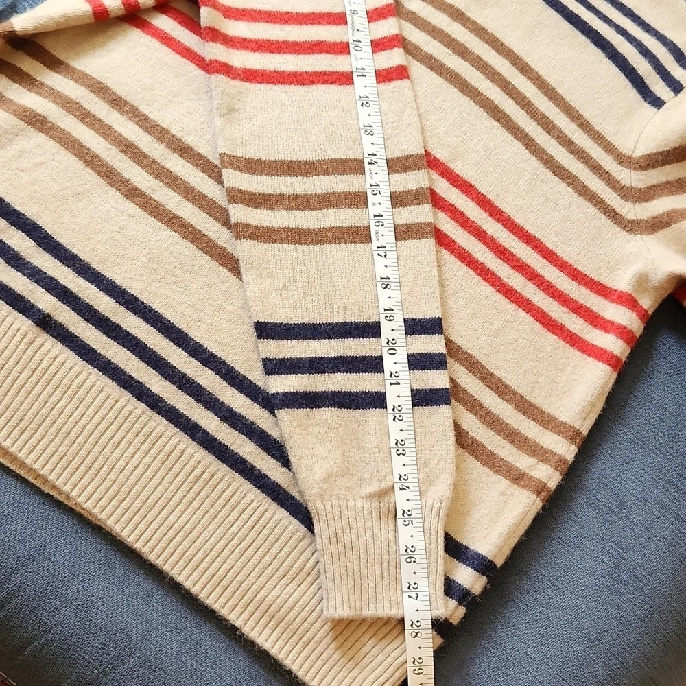 J.Crew Rugged Merino Wool Blend Striped Men's Sweater sz XL